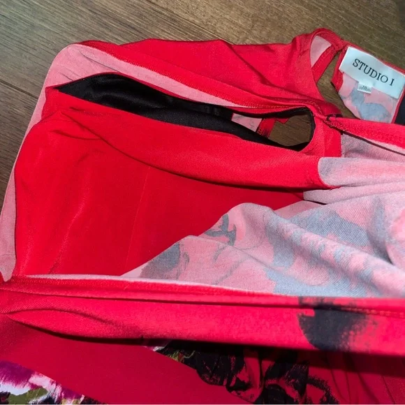 Studio I Blouson Dress Tropical Floral Print 12 - Picture 13 of 16